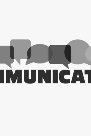 Word “communication” with colorful dialog speech bubbles. Communication vector concept